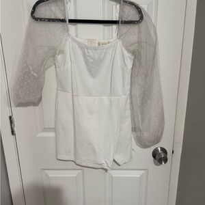 Altar'd State White Puff Sleeve Blouse